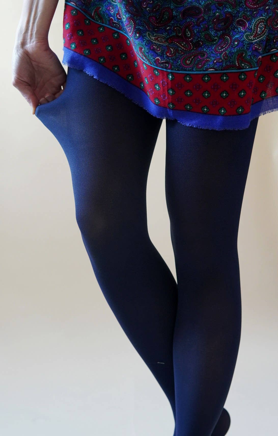 Tabbisocks - OPAQUE ZOKKI COLORED TIGHTS: Perssimon / Tall/ Large- Plus