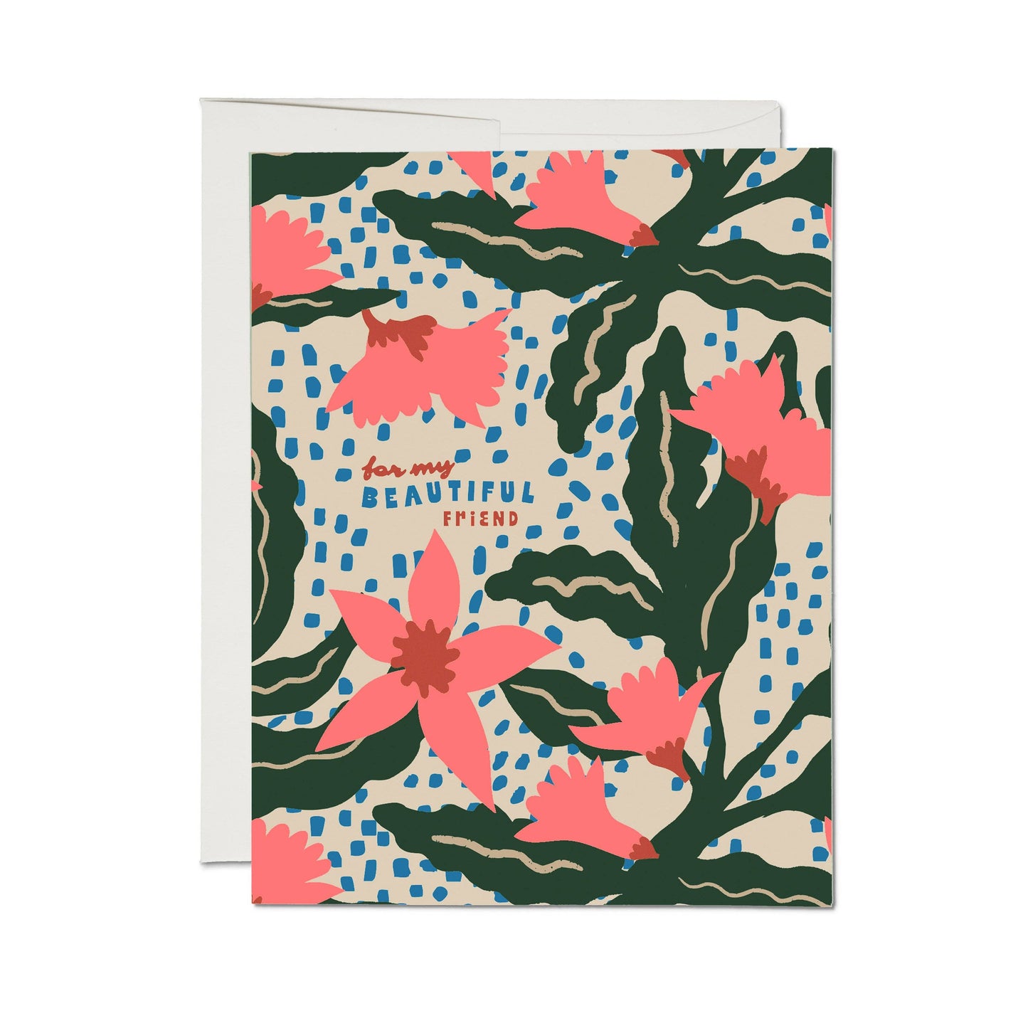 Red Cap Cards – Pink Azalea “For My Beautiful Friend” Greeting Card (Single)