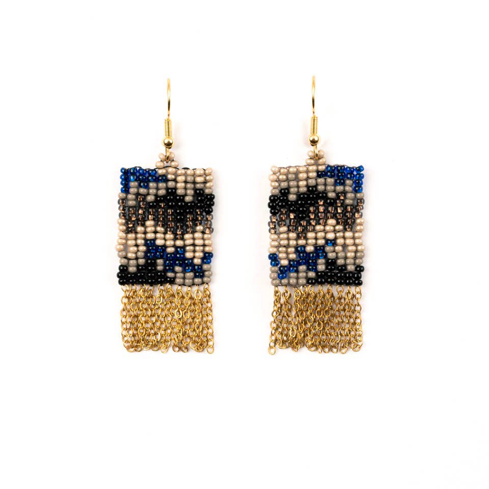 Rhythm Fringe Earrings: Peacock