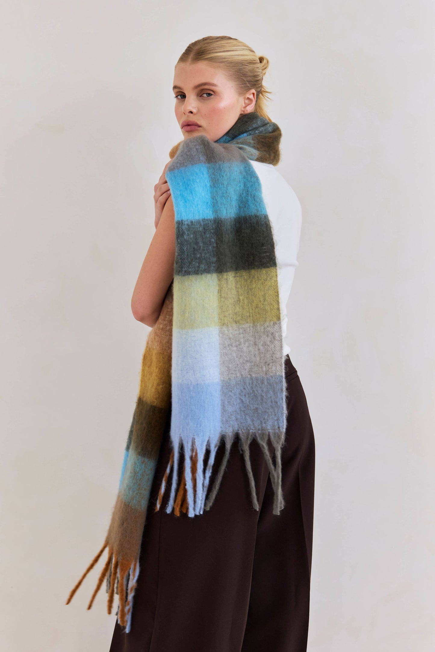 The Reykjavik Scarf - 100% Recycled - Blue/Orange - FW25