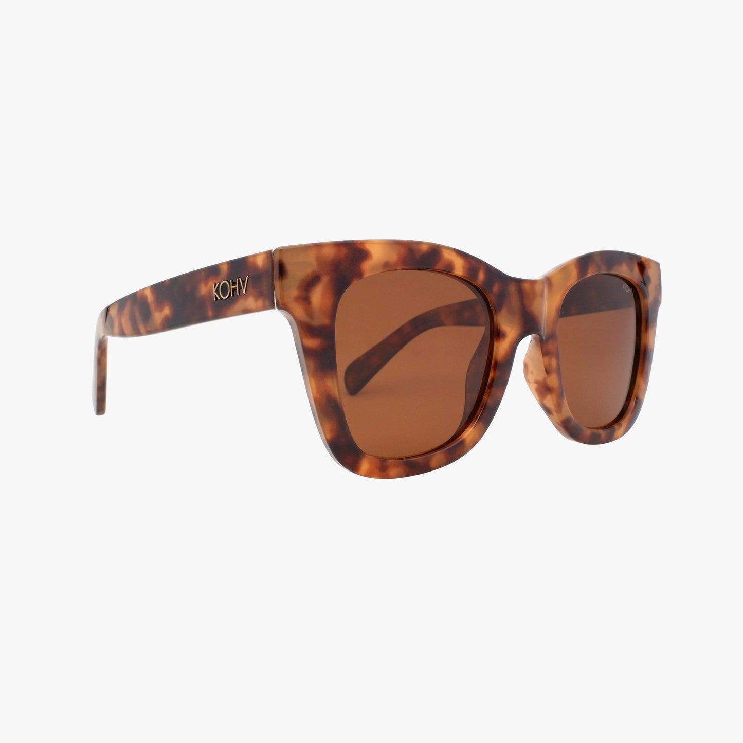 Kohv Eyewear - BAILEY AMBER TORTOISE Polarized Oversized Square Sunglasses
