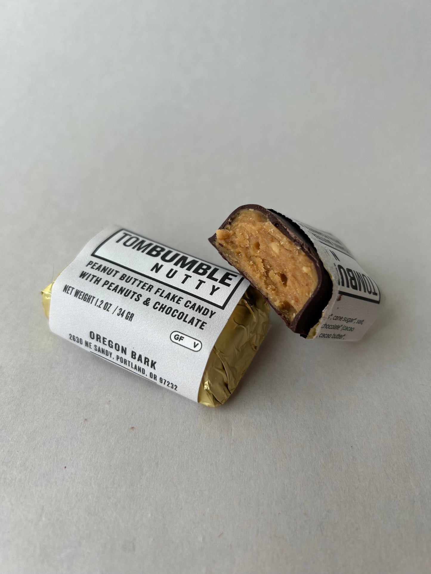 Oregon Bark - Tom Bumble 2 Bar Box -Peanut Butter Flake Candy in Chocolate