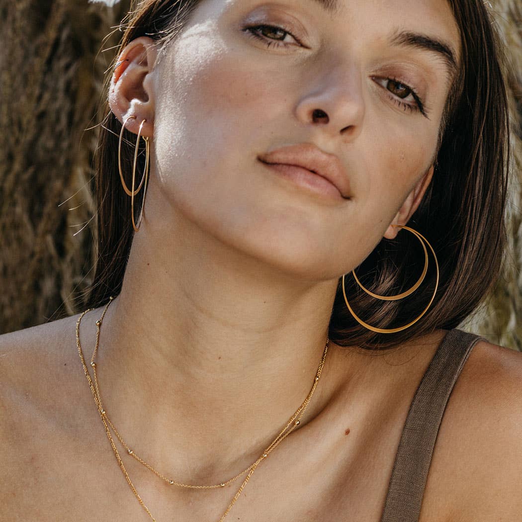 2" Classic Hoop Earrings: Silver