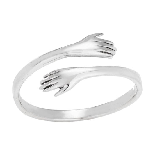 Tiger Mountain Jewelry - Hand Hug Sterling Silver Ring: 8