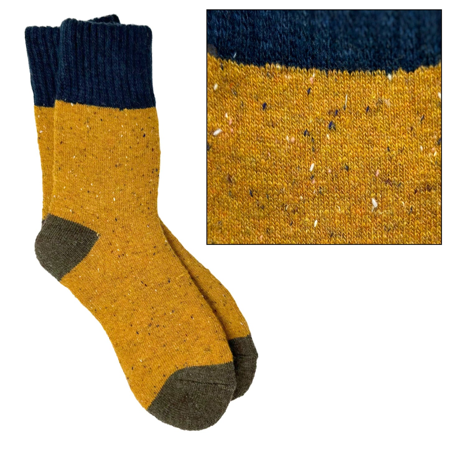 Camilla Socks: Burnt Orange/Navy