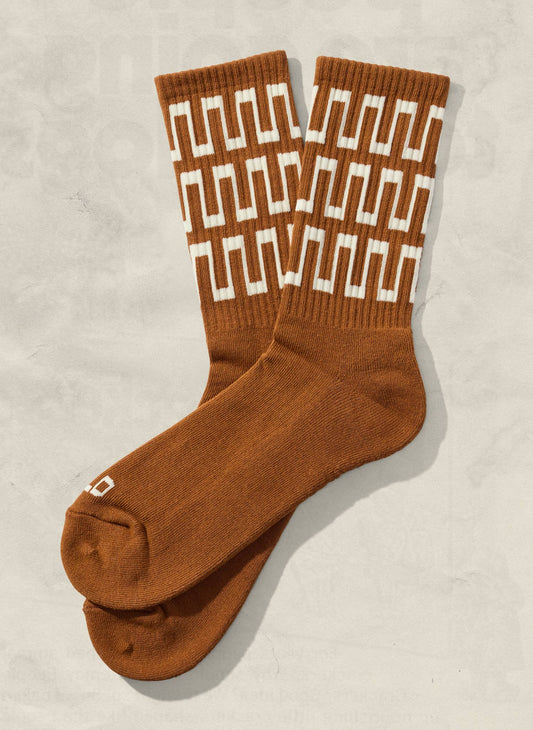 Slacker Crew Socks: Rust