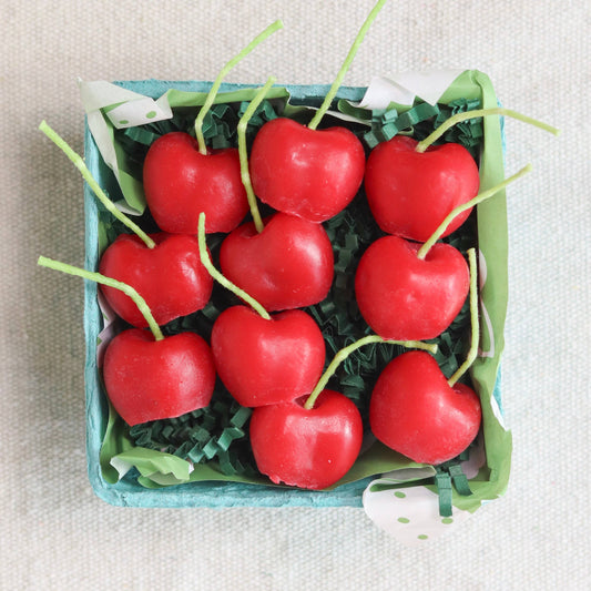 Happy Organics - Cherry Beeswax Birthday Candles: 10