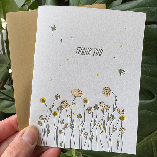 Thank you! Wildflowers Letterpress Card