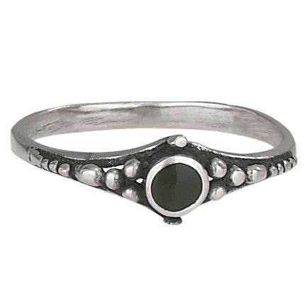 Tiger Mountain Jewelry - Perfectly Grounded Small Sterling Silver Onyx Ring: 7