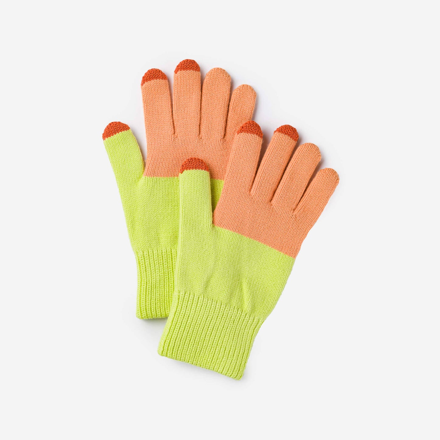 VERLOOP | knits - Colorblock Knit Touchscreen Gloves: Jade Yellow