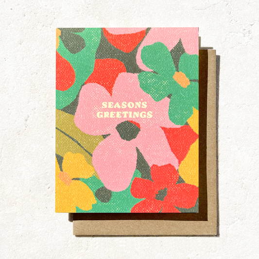 Daydream Prints - Season's Greetings - Floral Christmas card - Holiday card