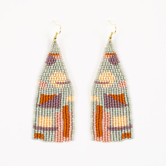 Altiplano - Shapes Fringe Earrings: Honey Dew