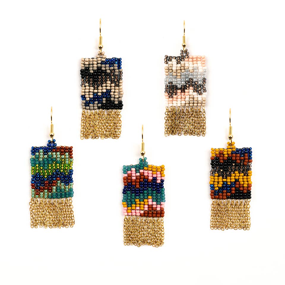 Rhythm Fringe Earrings: Peacock