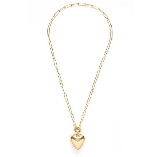 Amano Studio - Puffed Heart on Toggle Chain Necklace