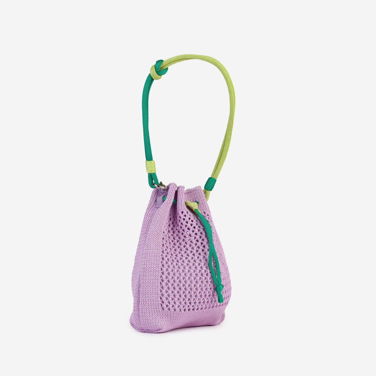Drawstring Raffia Mini Bag: Lilac
