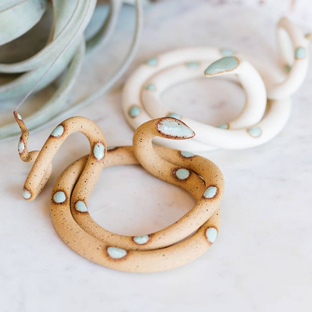 Carter & Rose - Medium Ceramic Snake: Sylvia / Without Plant