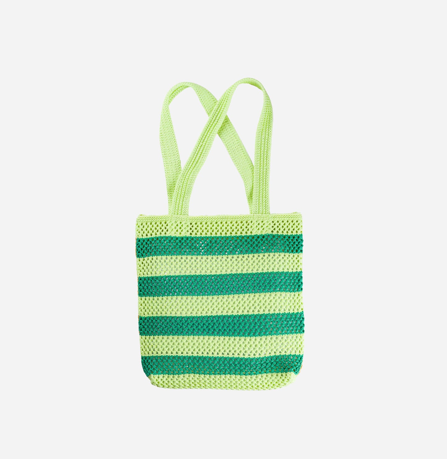 VERLOOP | knits - Stripe Raffia Tote: Lime Green