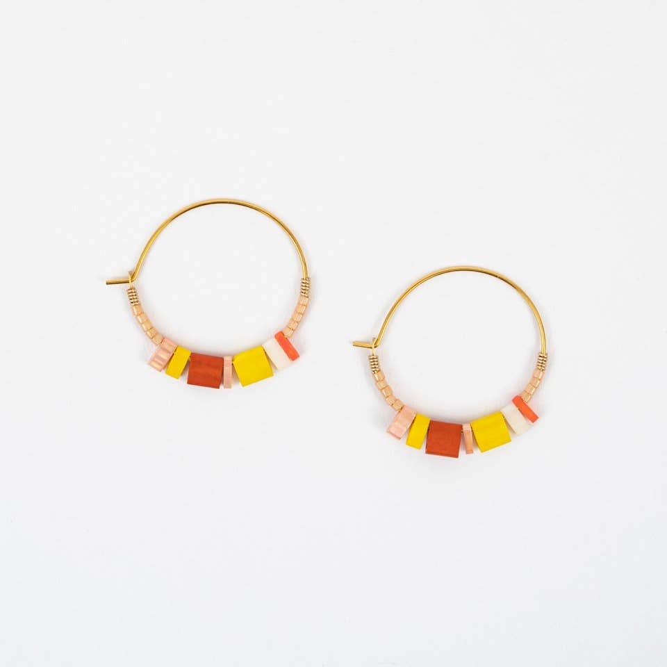 Altiplano - Tila Hoop Earrings: Sunrise