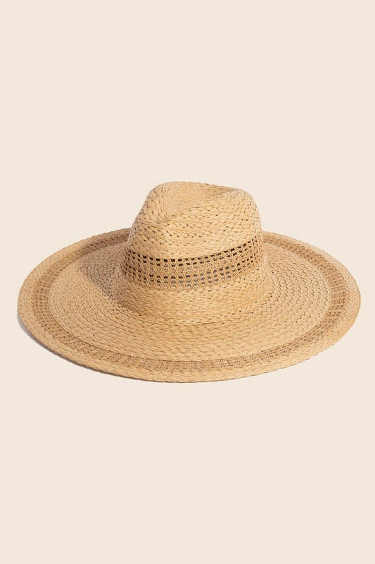 Boho Flat Brim Straw Hat: IV