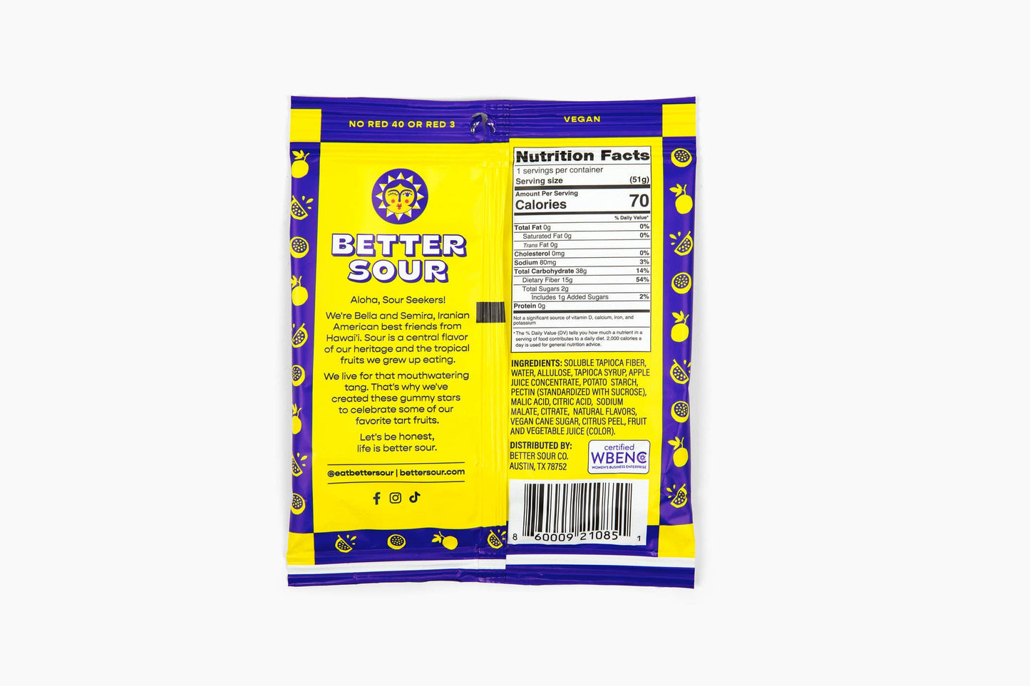 Better Sour - Better Sour | Passion Fruit Gummy Stars, 1.8oz