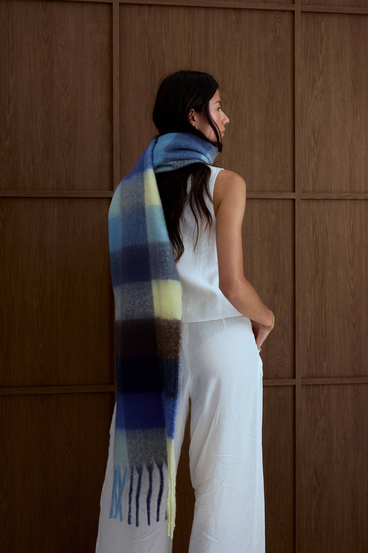 Arctic Fox & Co. - North America - The Reykjavik Scarf - 100% Recycled - Blue Yellow - FW26