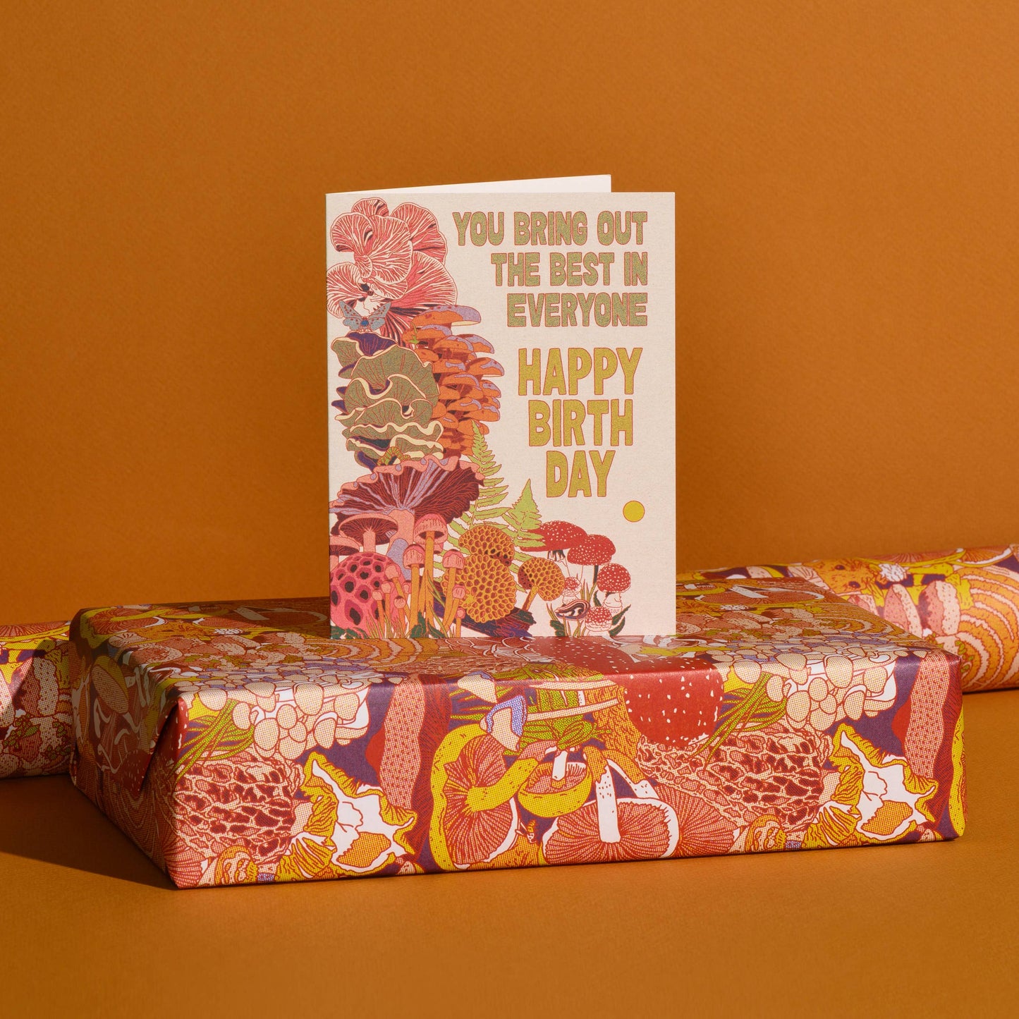 Red Cap Cards - Mystical Fungi Forest wrapping paper: Roll of 3 Sheets