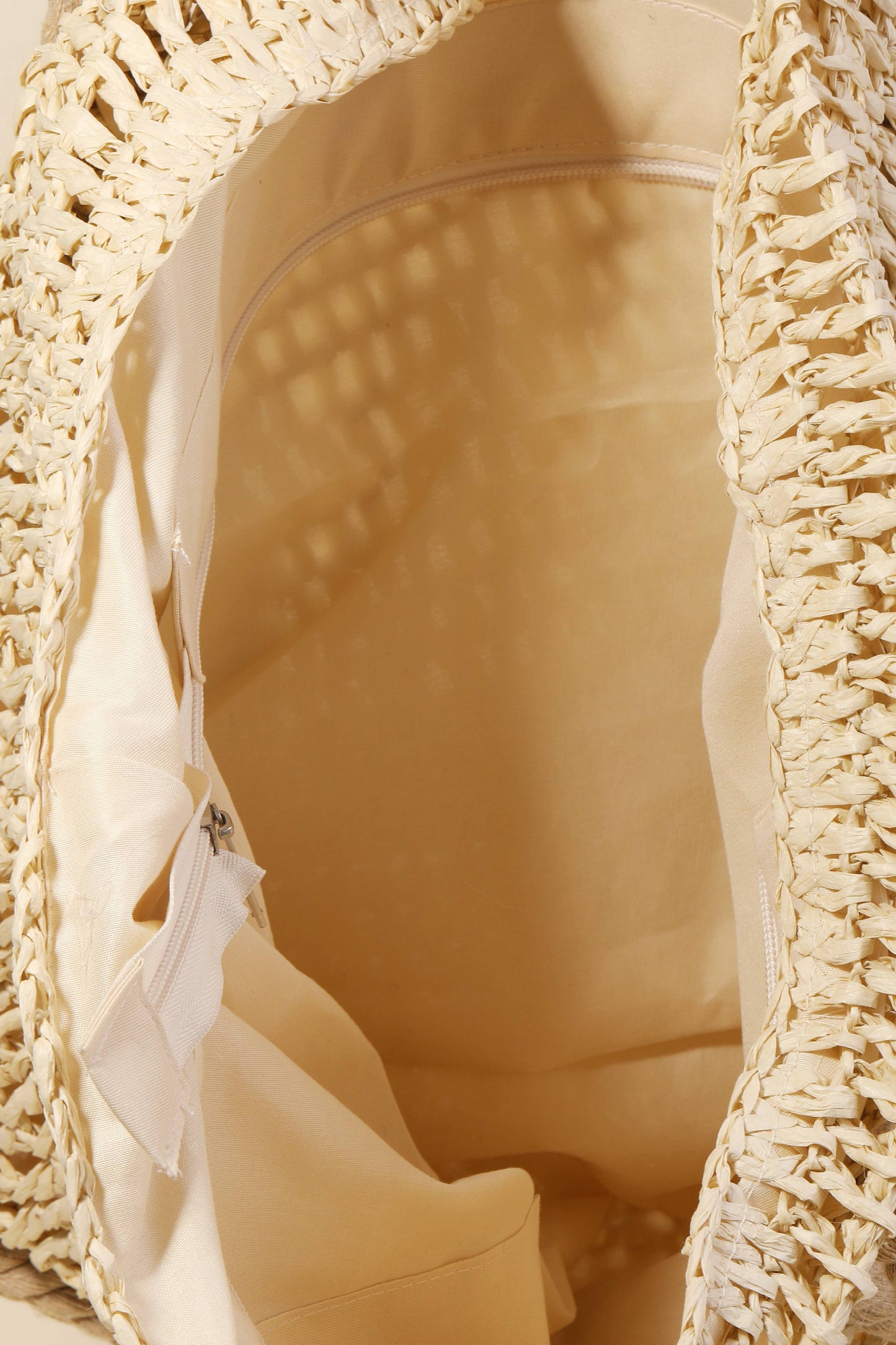 Rope Handle Straw Braided Tote Bag: IV