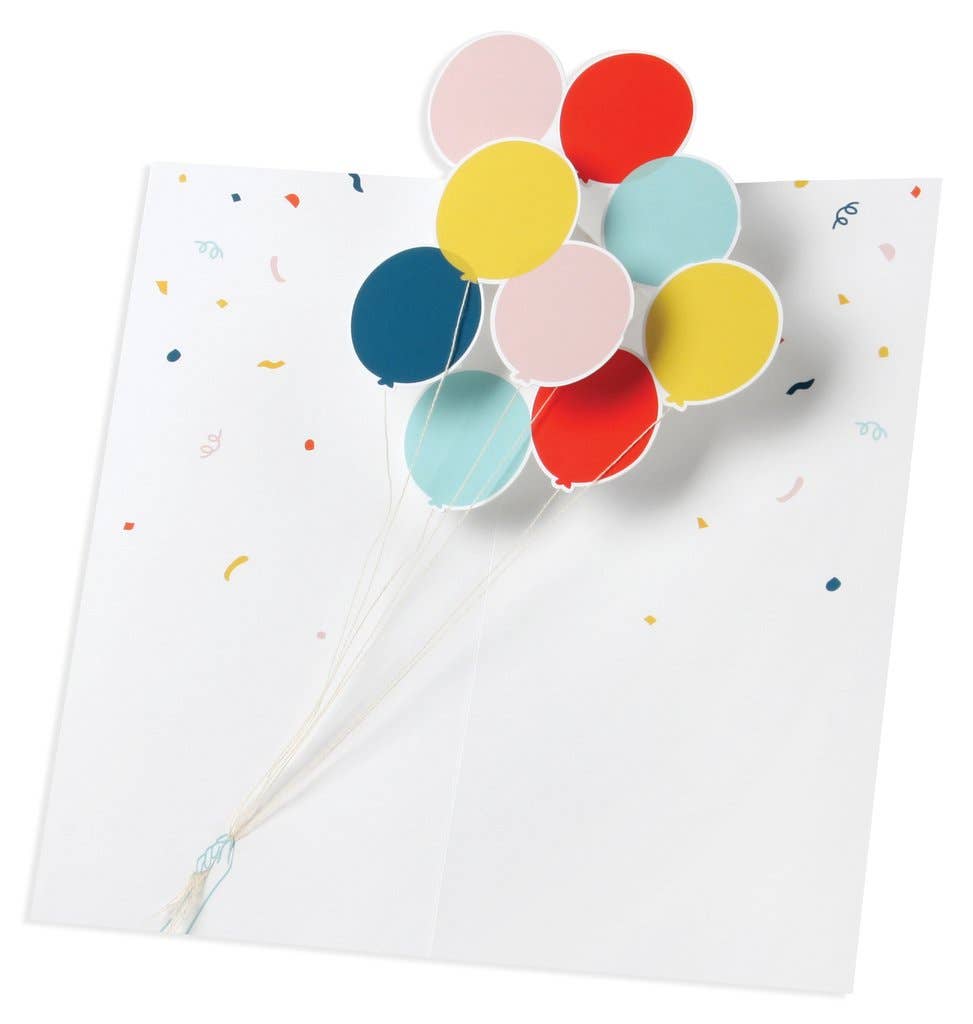 Hooray Pop-Up Birthday Card with Bright Balloons