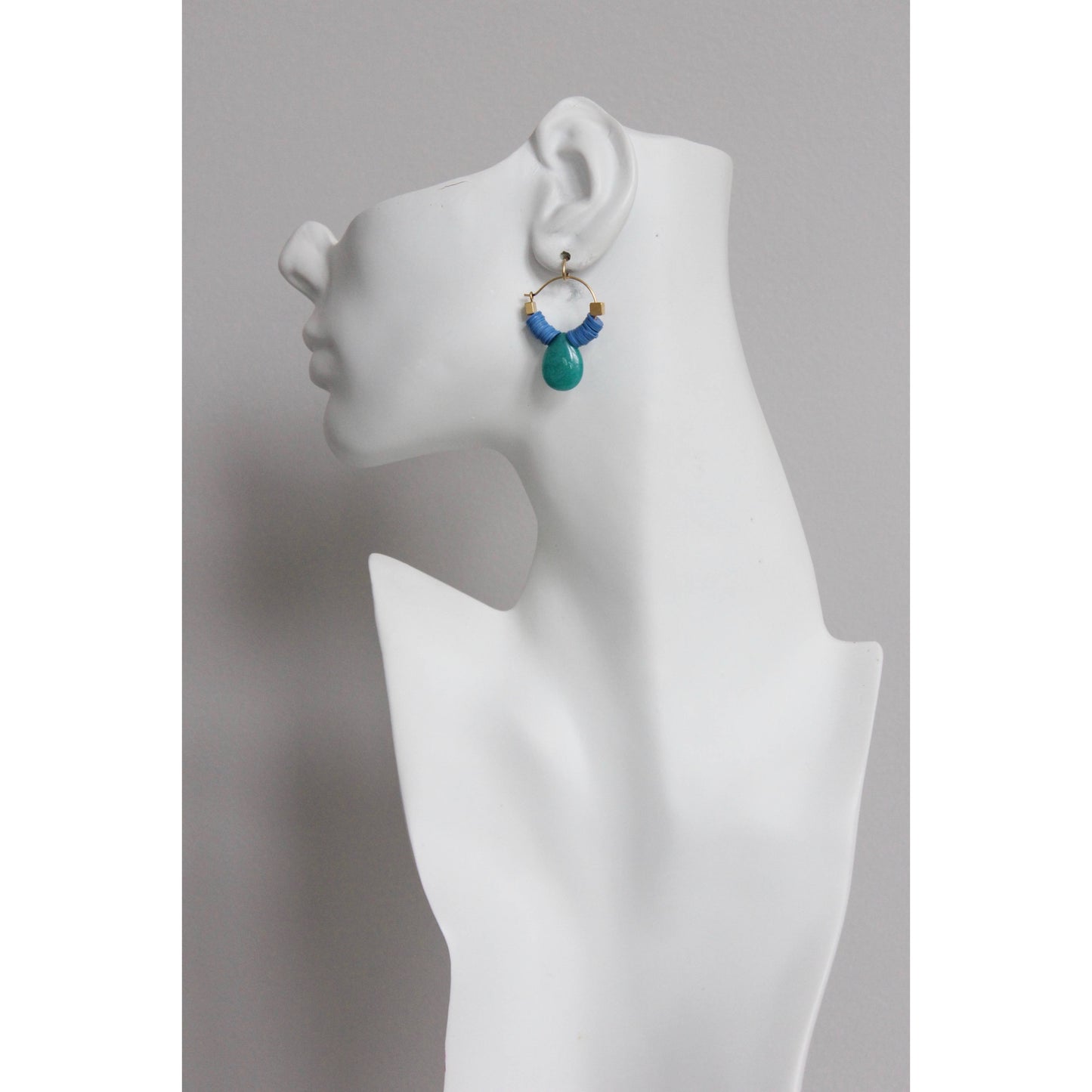 David Aubrey Jewelry - EMIE08 Blue hoop earrings