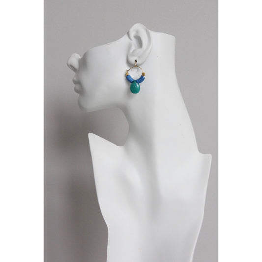 David Aubrey Jewelry - EMIE08 Blue hoop earrings