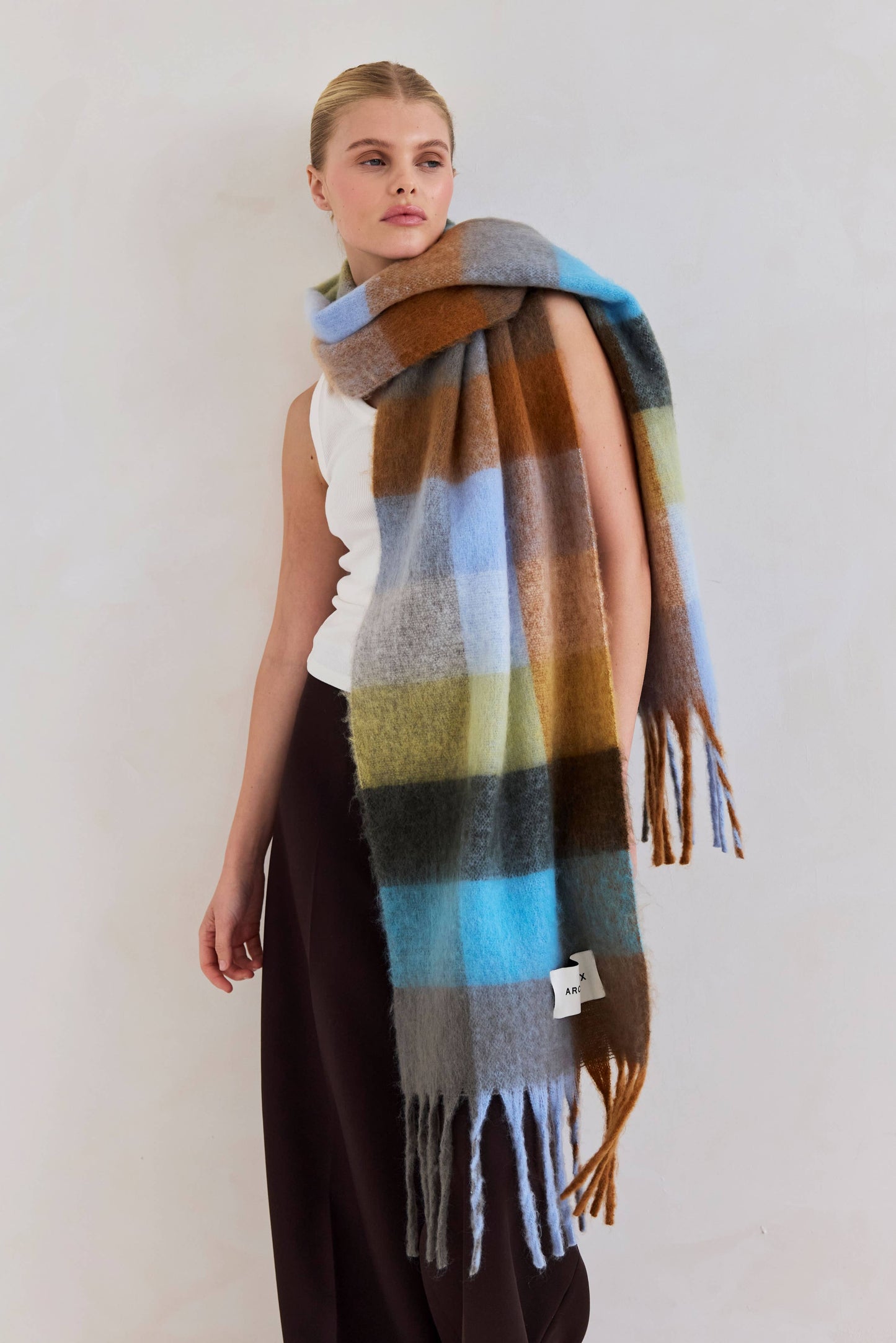 The Reykjavik Scarf - 100% Recycled - Blue/Orange - FW25