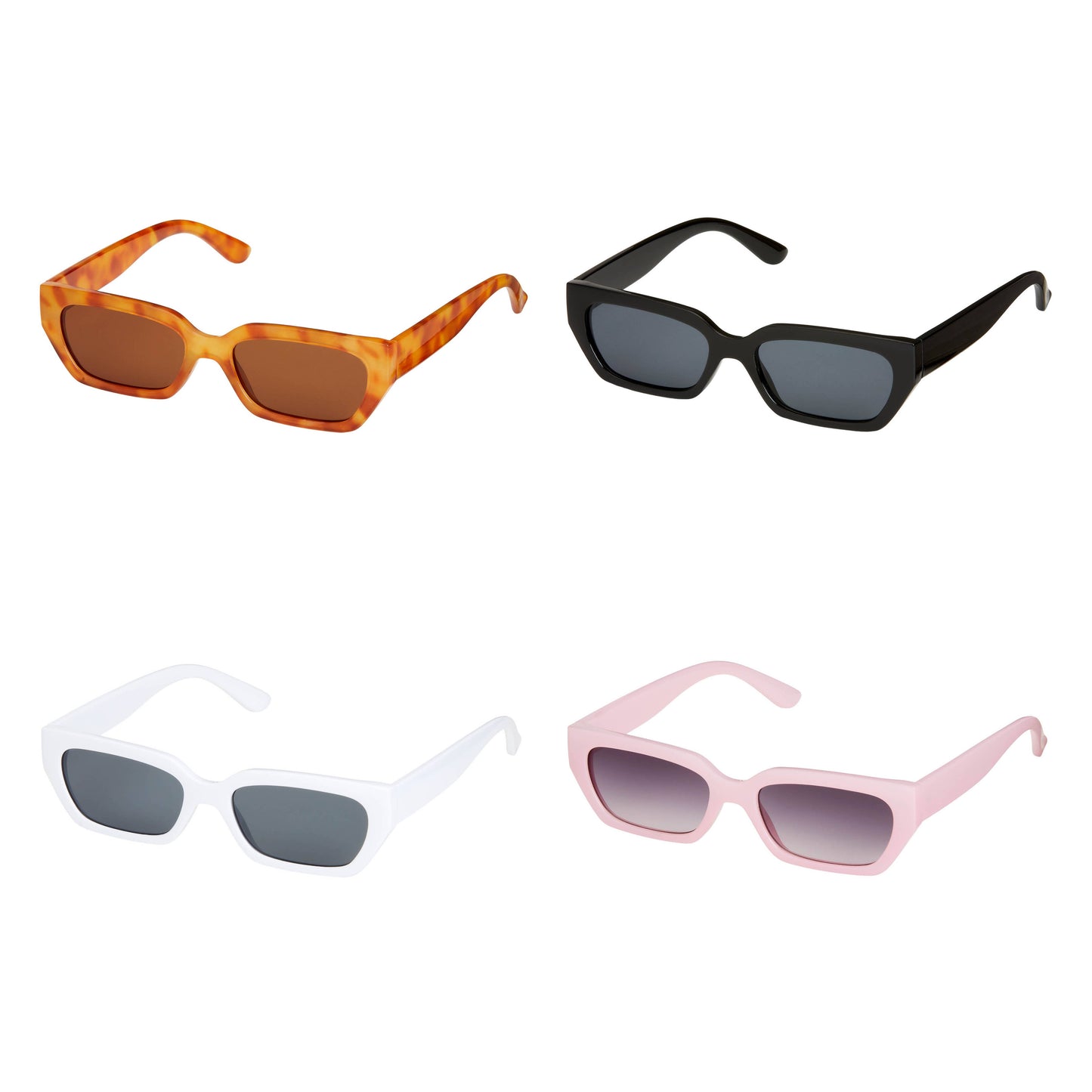 Blue Gem Sunglasses Inc - 1366 - 90's Throwback Square Sunglasses - Rose