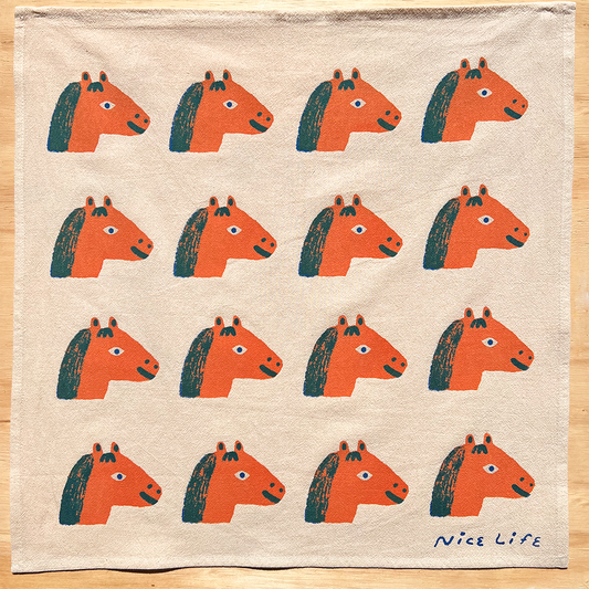 Nice life - Horse Cotton Tea Towel