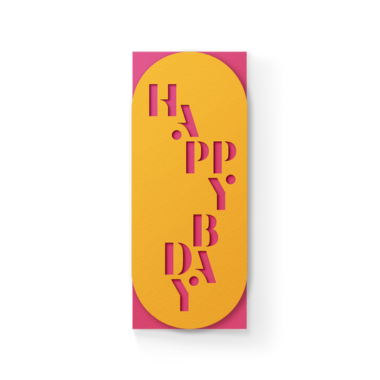 Dear Beni - Happy Bday #10 Slim Sleeve Card - Citrus