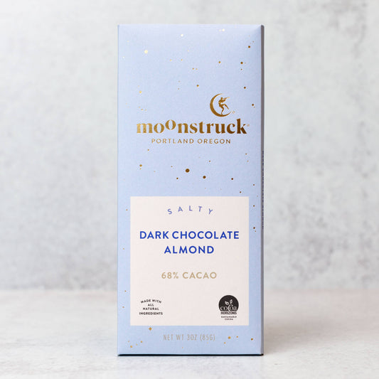 Moonstruck Chocolate Co - Salty Dark Sea Salt Almond Bar