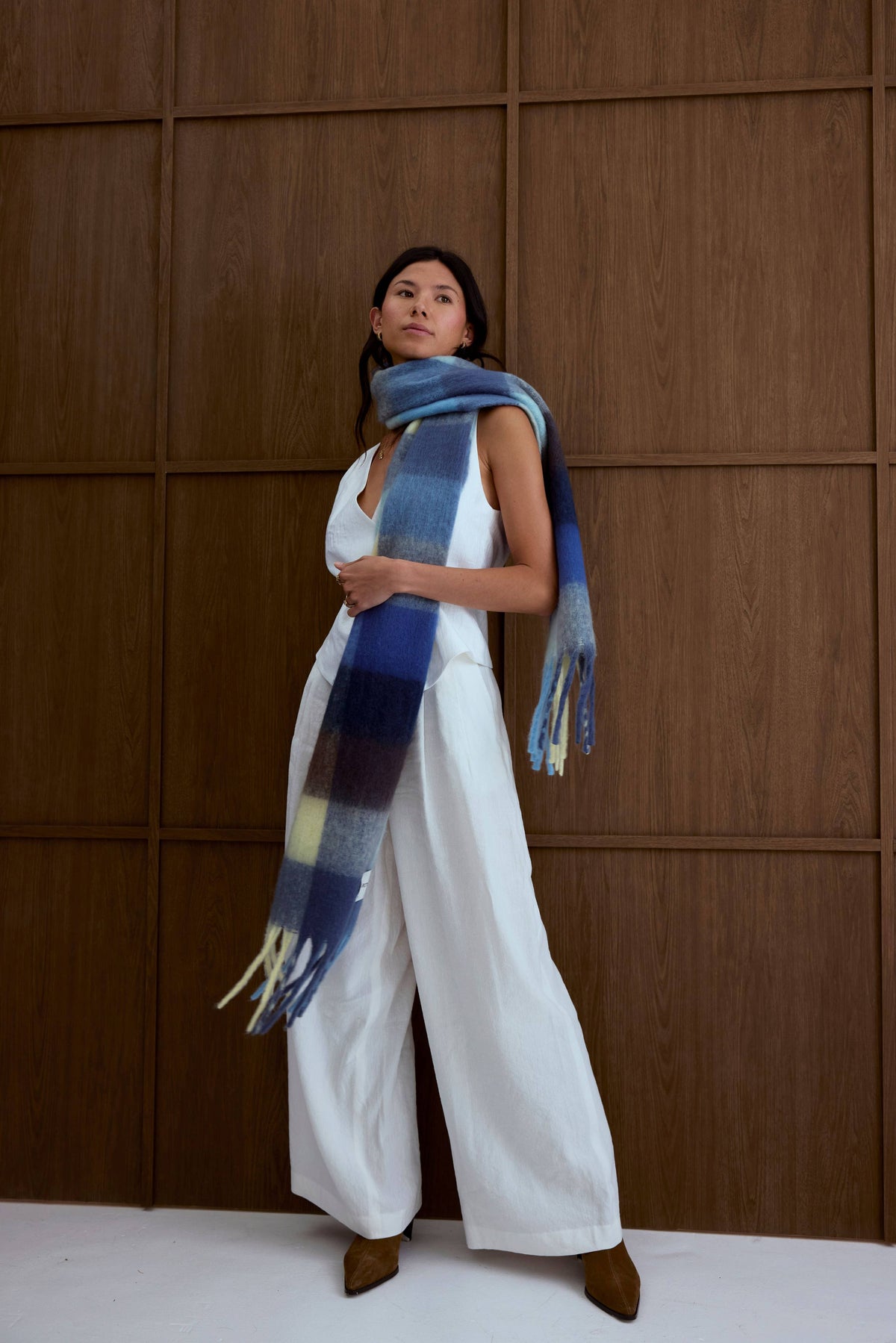 Arctic Fox & Co. - North America - The Reykjavik Scarf - 100% Recycled - Blue Yellow - FW26