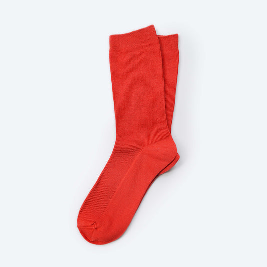 Hooray Sock Co. - Everyday Solid Crew Socks — Scarlet: Small (Women's 4 - 10)