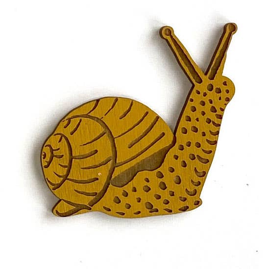 SnowMade - Wooden Snail Magnet: Mustard
