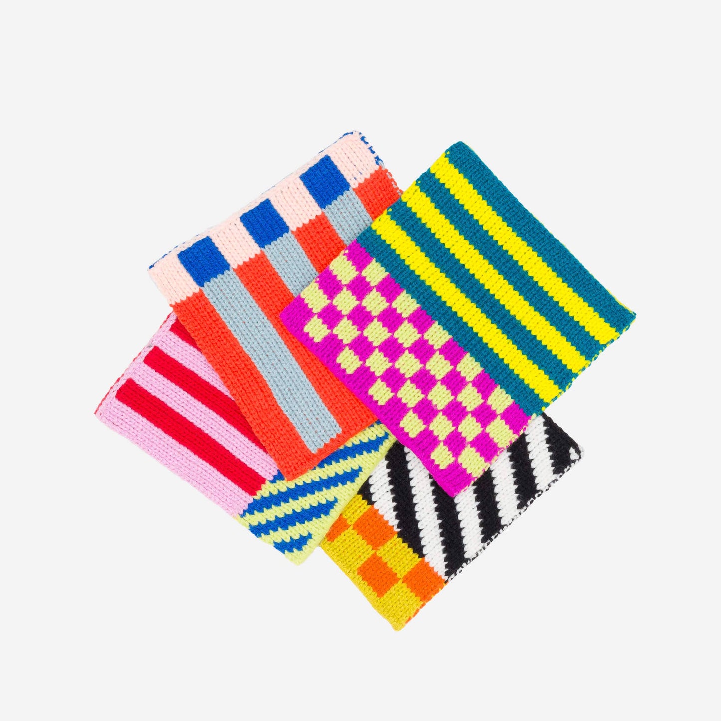 VERLOOP | knits - Pattern Patch Coaster Set: Rainbow
