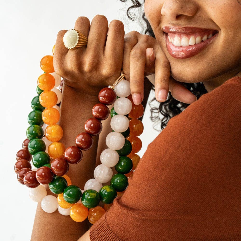 INK + ALLOY - Isabella Enamel Cocktail Ring Ivory - Adjustable Size Wholesale