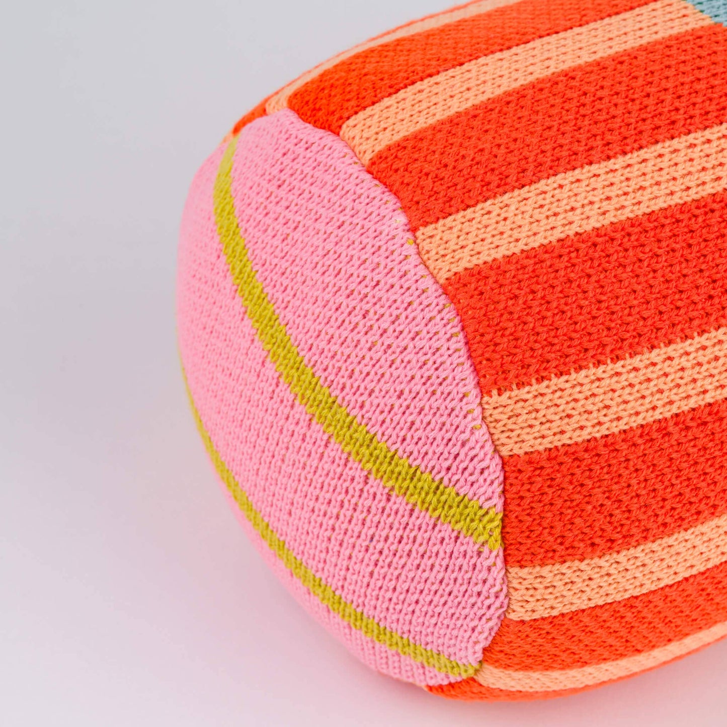 VERLOOP | knits - Patchwork Stripe Bolster Pillow: Rainbow