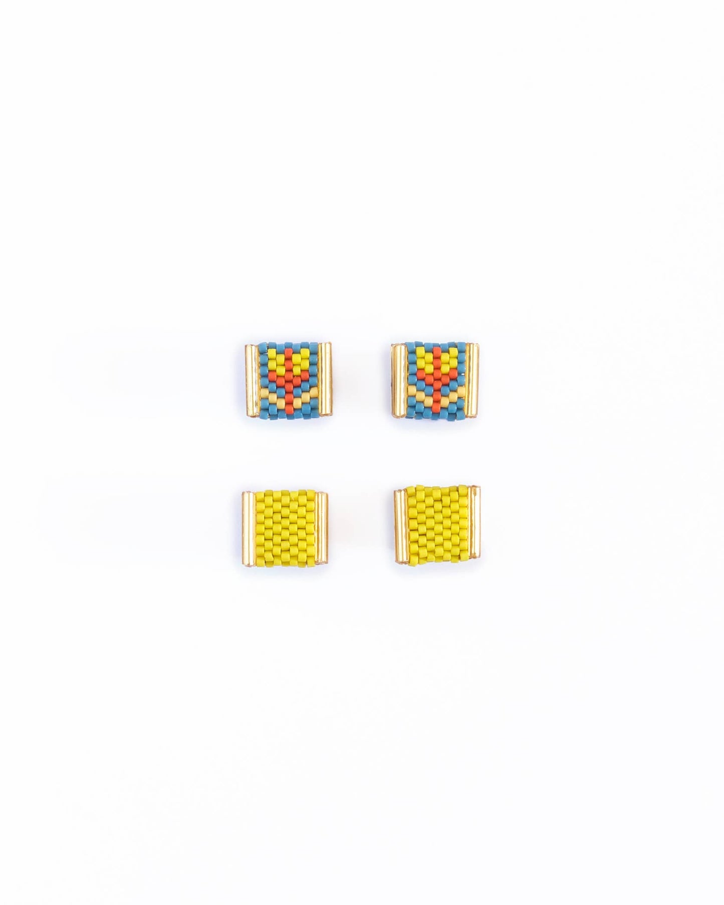 Mayana Designs Co - Beaded Handwoven Tulip Stud Pack (Black/Lilac)