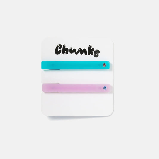 CHUNKS - Allie Clips in Turquoise + Lilac