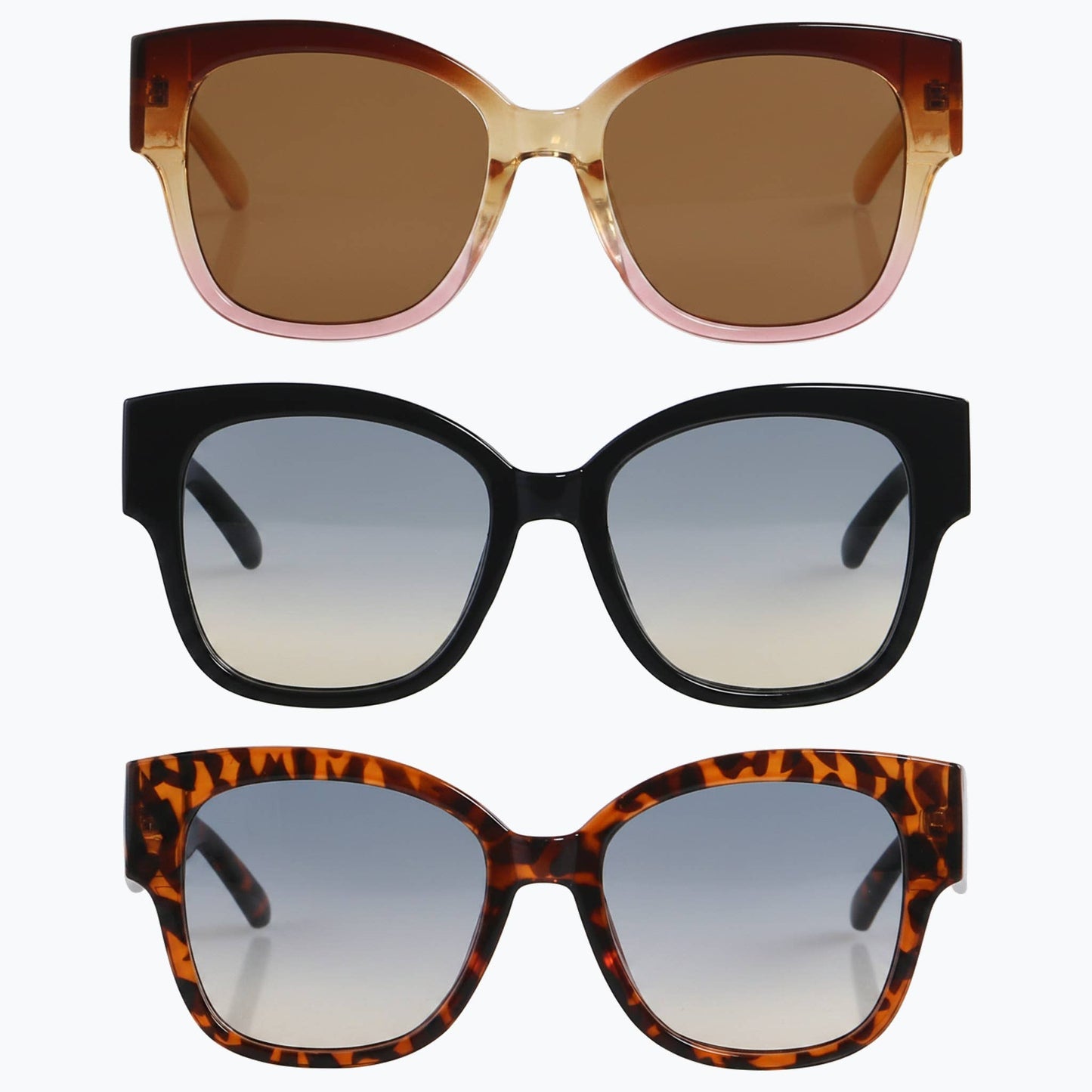 Jaxy Eyewear - Dahlia - Retro Oversized Sunglasses for Women: Amber/Pink
