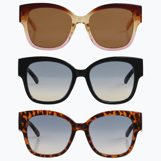 Jaxy Eyewear - Dahlia - Retro Oversized Sunglasses for Women: Amber/Pink