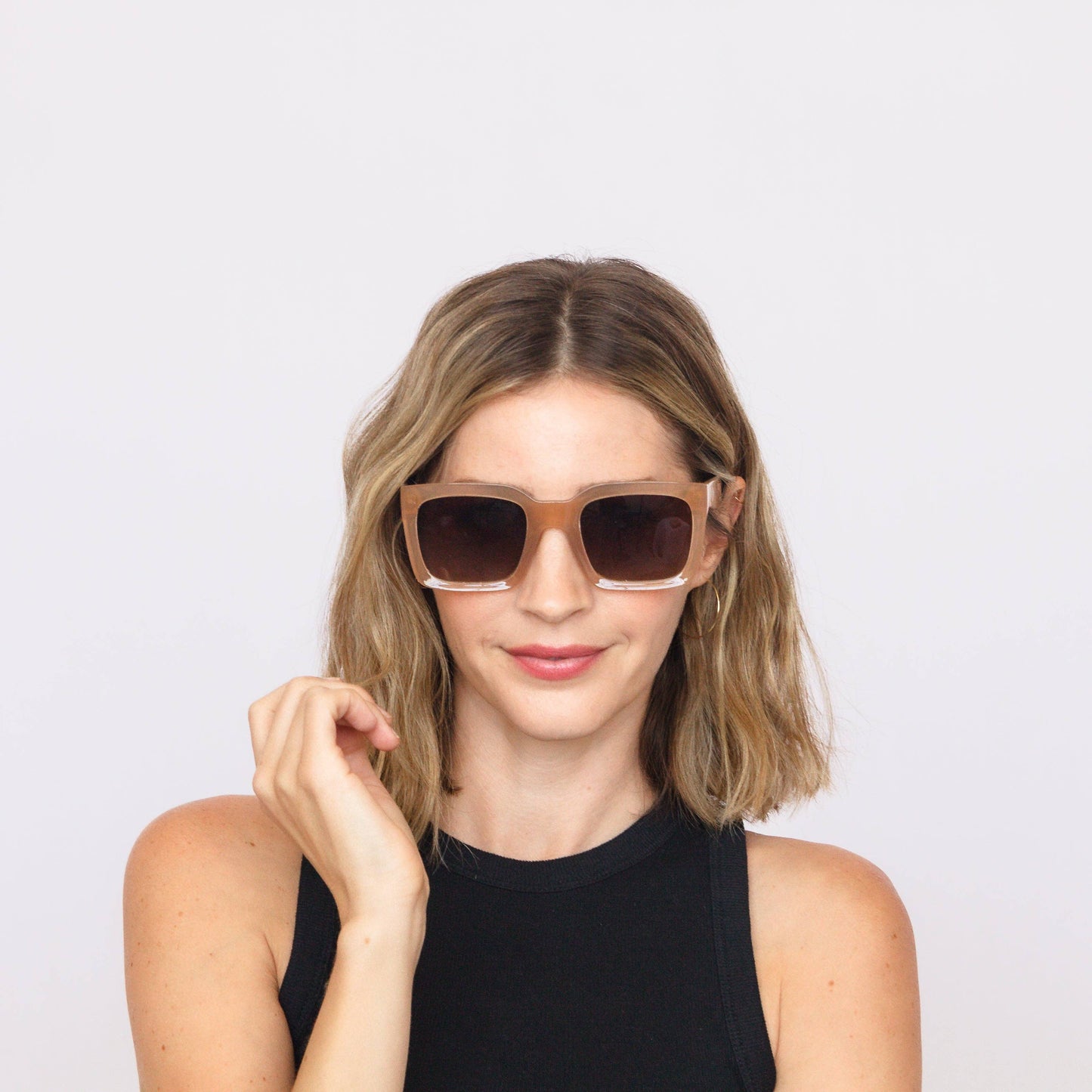 Jaxy Eyewear - Canyon - Classic Polarized Square Sunglasses for Women & Men: Sand