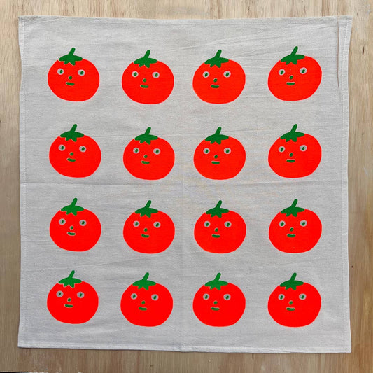 Nice life - Tomato screenprinted tea towel