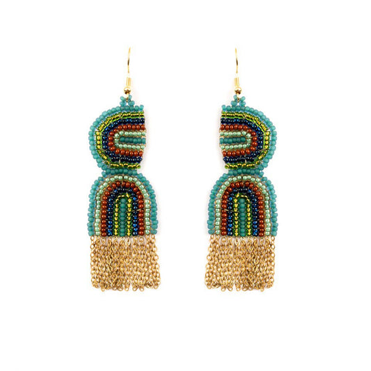 U Turn Earrings: Peacock