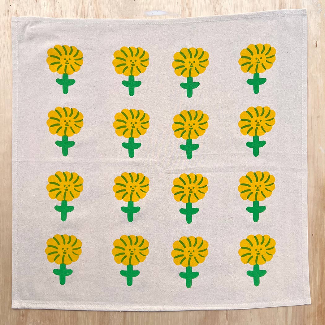 Nice life - Happy flower tea towel