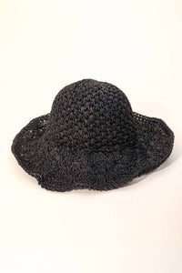 Anarchy Street - Black Knitted Straw Floppy Sun Hat